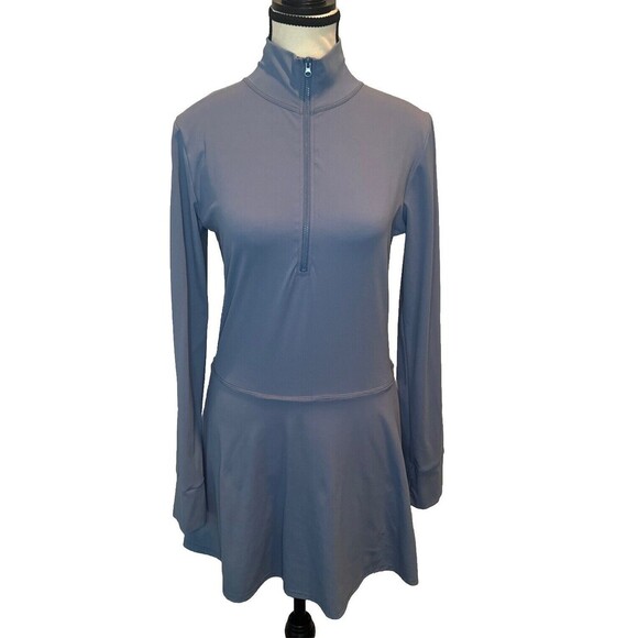 AS Revival Dresses & Skirts - AS Revival BLUE Long Sleeve Athletic Golf Tennis Dress Stretchy Zipper Shorts XL
